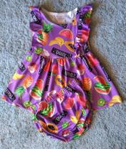 Vestido Bebê Regata e Calcinha Frutas Alekids