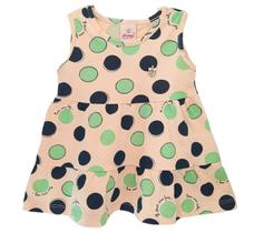 Vestido Bebê Regata Salmão Bolinhas - Abrange