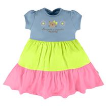 Vestido bebê três marias - azul claro - boca grande