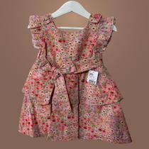 Vestido Bebê Tricoline Flora Leve, Fresquinho e Delicado