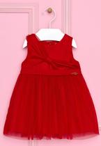 Vestido Bebê Tule Vermelho Menina Mon Sucré