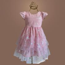 Vestido Bebê Unicórnio Visual de Princesinha com Unicórnio