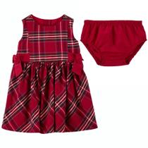 Vestido bebê vermelho Xadrez Carter's 2 Peças