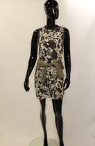 Vestido Bege Animal Print. TAM: 38