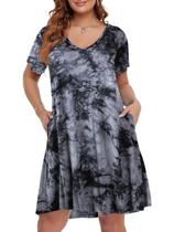 Vestido BELAROI, camiseta casual de verão, solta, decote em V, feminina
