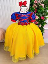 Vestido Bella Child/Fantasia Longa Branca de Neve luxo.