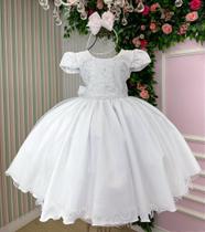 Vestido Bella Child Thais Branco para Casamento e Festas Vestido Bella Child Thais Branco para Casamento e Festas