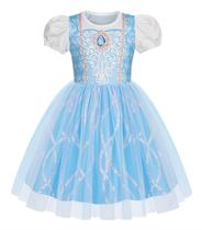 Vestido Benylion Princess Tulle Party Girls 2T azul claro
