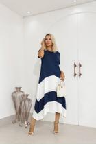 Vestido Bicolor Azul