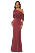 Vestido BITALY Plus Size Mother of the Bride Satin Mulberry Vestido BITALY Plus Size Mother of the Bride Satin Mulberry