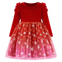 Vestido Bkixhv Toddler Baby Girl Velvet Tule Roupa de Natal Vestido Bkixhv Toddler Baby Girl Velvet Tule Roupa de Natal