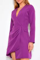 Vestido Blazer Alfaiataria Com Pregas Violeta Vanibele Vestido Blazer Alfaiataria Com Pregas Violeta Vanibele