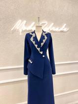 Vestido blazer gola de xaile GG Vestido blazer gola de xaile GG