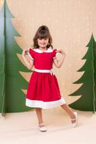 Vestido Blogueirinha Camile Vermelho para Natal - Tecido 100% Poliéster