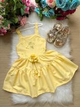 Vestido Blogueirinha Cecilia Amarelo - Confeccionado em Poliéster