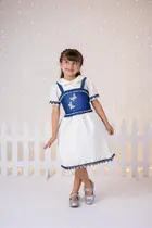 Vestido Blogueirinha Jhenni Off com Colete Jeans Moderno Vestido Blogueirinha Jhenni Off com Colete Jeans Moderno