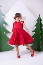 Vestido Blogueirinha Vermelho Cerejinha - Tecido 100% Poliéster Vestido Blogueirinha Vermelho Cerejinha - Tecido 100% Poliéster