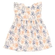 Vestido Bluey Bingo para bebês e meninas, gaze de algodão 12M