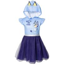 Vestido Bluey Cosplay Infantil - Manga Curta Azul - Tamanho 10 Vestido Bluey Cosplay Infantil - Manga Curta Azul - Tamanho 10