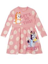 Vestido Bluey Winter para meninas Bingo Pink 6 Years