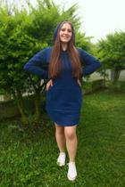 Vestido Blusão de Moletom Feminino Com Capuz