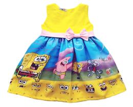 Vestido Bob esponja Infantil e Juvenil Festa Meninas Vestido Bob esponja Infantil e Juvenil Festa Meninas