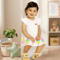 Vestido Body Bebê Menina Kyly em Algodão Estampa Picolé Off Vestido Body Bebê Menina Kyly em Algodão Estampa Picolé Off