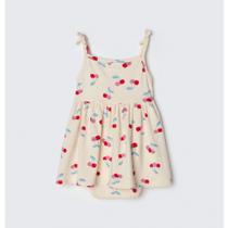 Vestido Body Infantil Menina Bege Estampada Cerejinha Hering