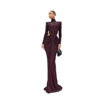 Vestido Bodycon Elegante De Gola Alta Para Mulheres, Manga Longa, Design Vazado Na Cintura, Para Vestido Bodycon Elegante De Gola Alta Para Mulheres, Manga Longa, Design Vazado Na Cintura, Para
