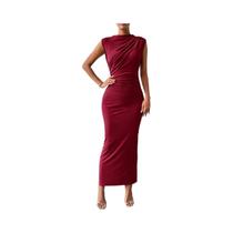 Vestido Bodycon Elegante Para Mulheres plus Size, Sem Mangas, Com Ruchado, Estilo De Festa