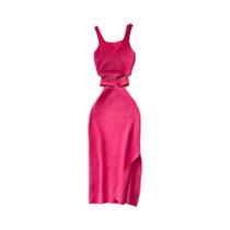 Vestido Bodycon Feminino Sexy Com Recortes Na Cintura E Fenda, Moda De Verão, Vestido De Festa