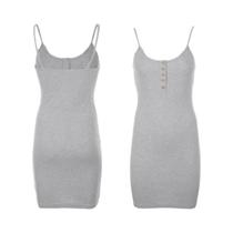 Vestido Bodycon Slim Fit Com Decote Em V Profundo E Botões Para Mulheres - Vestido Curto Sexy Vestido Bodycon Slim Fit Com Decote Em V Profundo E Botões Para Mulheres - Vestido Curto Sexy