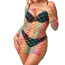 Vestido Bodystocking Arrastão Colorido Praia Festa Carnaval - Diversos Modelos