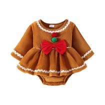 Vestido Bodysuit Confortável E Fofo De Manga Longa Com Gola Redonda Para Meninas De 0 a 1 Ano Vestido Bodysuit Confortável E Fofo De Manga Longa Com Gola Redonda Para Meninas De 0 a 1 Ano