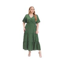 Vestido boêmio de manga curta com estampa em bolinhas feminino, grande, nova chegada, moda, casual