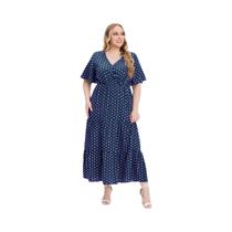 Vestido boêmio de manga curta com estampa em bolinhas feminino, grande, nova chegada, moda, casual