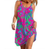 Vestido Boêmio Tie Dye Feminino - Verão, Sem Mangas, Casual e Respirável