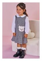 Vestido Bolinhas com Manga Longa e Colarinho Infanti Vestido Bolinhas com Manga Longa e Colarinho Infanti
