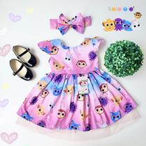 Vestido Bolofofos Tule Lili + faixinha de cabelo Vestido Bolofofos Tule Lili + faixinha de cabelo