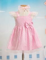 Vestido Bordado Infantil Menina Rosa Festa Lessa Kids B9101