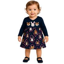 Vestido Bordado Interior Flanelado Infantil Menina Kyly Vestido Bordado Interior Flanelado Infantil Menina Kyly