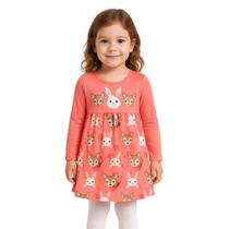 Vestido Bordado Interior Flanelado Infantil Menina Kyly