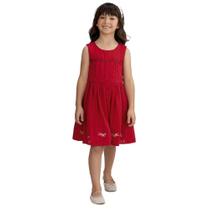 Vestido bordado vermelho festa paraíso