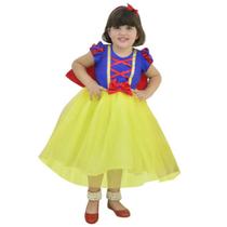 Vestido Branca de Neve com Capa Estilo Fantasia - 6 Meses a 10 anos Vestido Branca de Neve com Capa Estilo Fantasia - 6 Meses a 10 anos