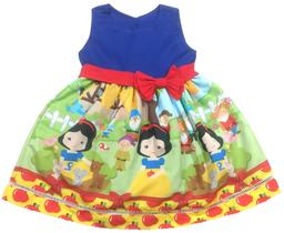 Vestido Branca de Neve e anões Infantil Festa Temática