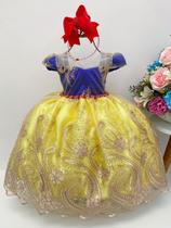 Vestido branca de neve rendado princesa festa infantil luxo Vestido branca de neve rendado princesa festa infantil luxo