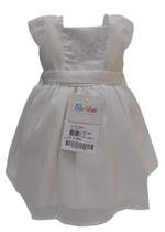 Vestido Branco Bebê Menina Luxo Batizado Paraiso Verão 13950