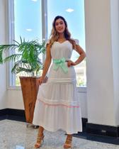 Vestido Branco com detalhes coloridos - Mamorena