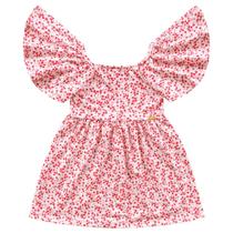 Vestido branco e vermelho floral Kiko e Kika