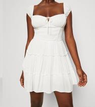 Vestido Branco Em Viscose H Skort Com Forro Short